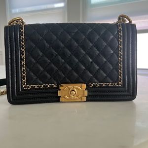 Chanel Boy Bag in Gold/Black